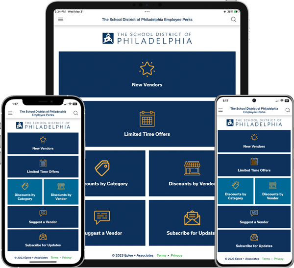The School District of Philadelphia Employee Perks Mobile App Screenshots